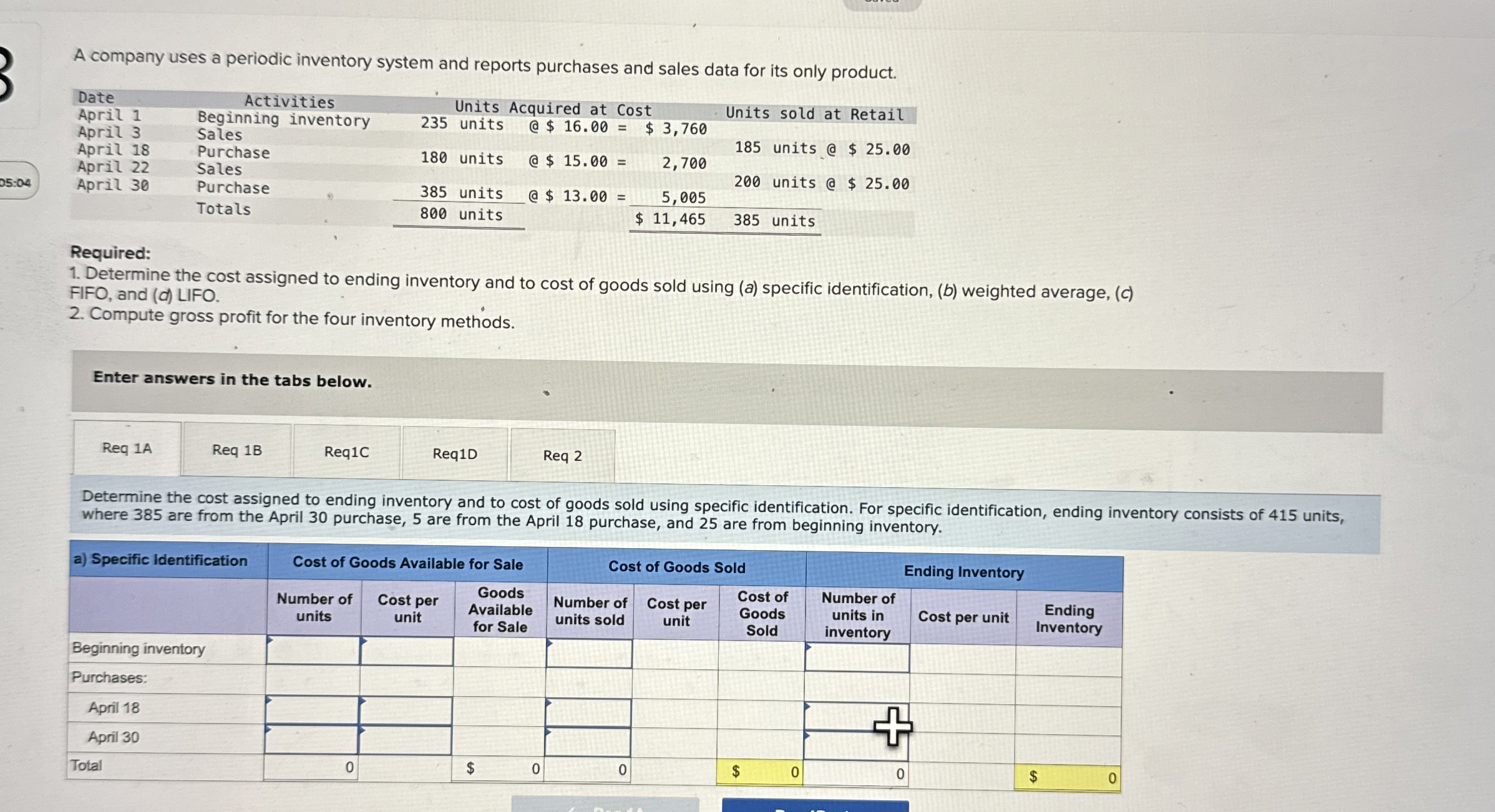 Solved A company uses a periodic inventory system and | Chegg.com