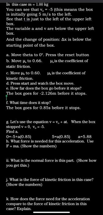 Solved Box In This Case M 1 00 Kg You Can See That V Chegg Com