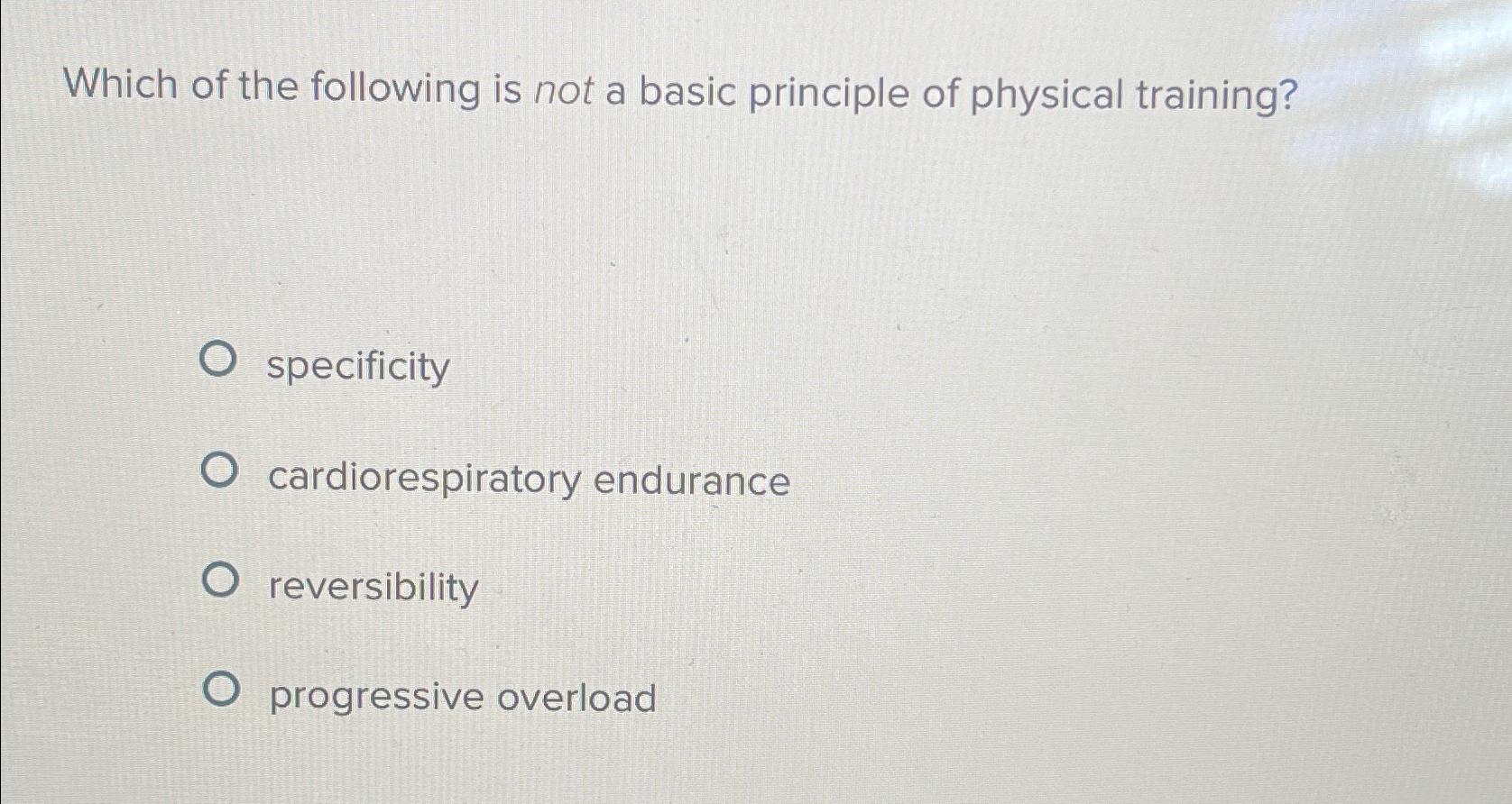 Appropriate cardiorespiratory endurance exercise includes best sale all of the following except