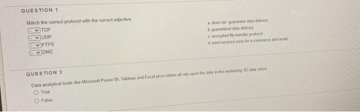 Solved QUESTION 1 Match the correct protocol with the | Chegg.com