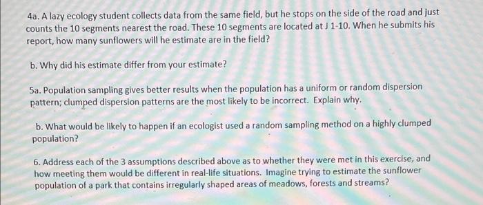 Solved Part II. Quadrat Sampling based on an exercise from | Chegg.com