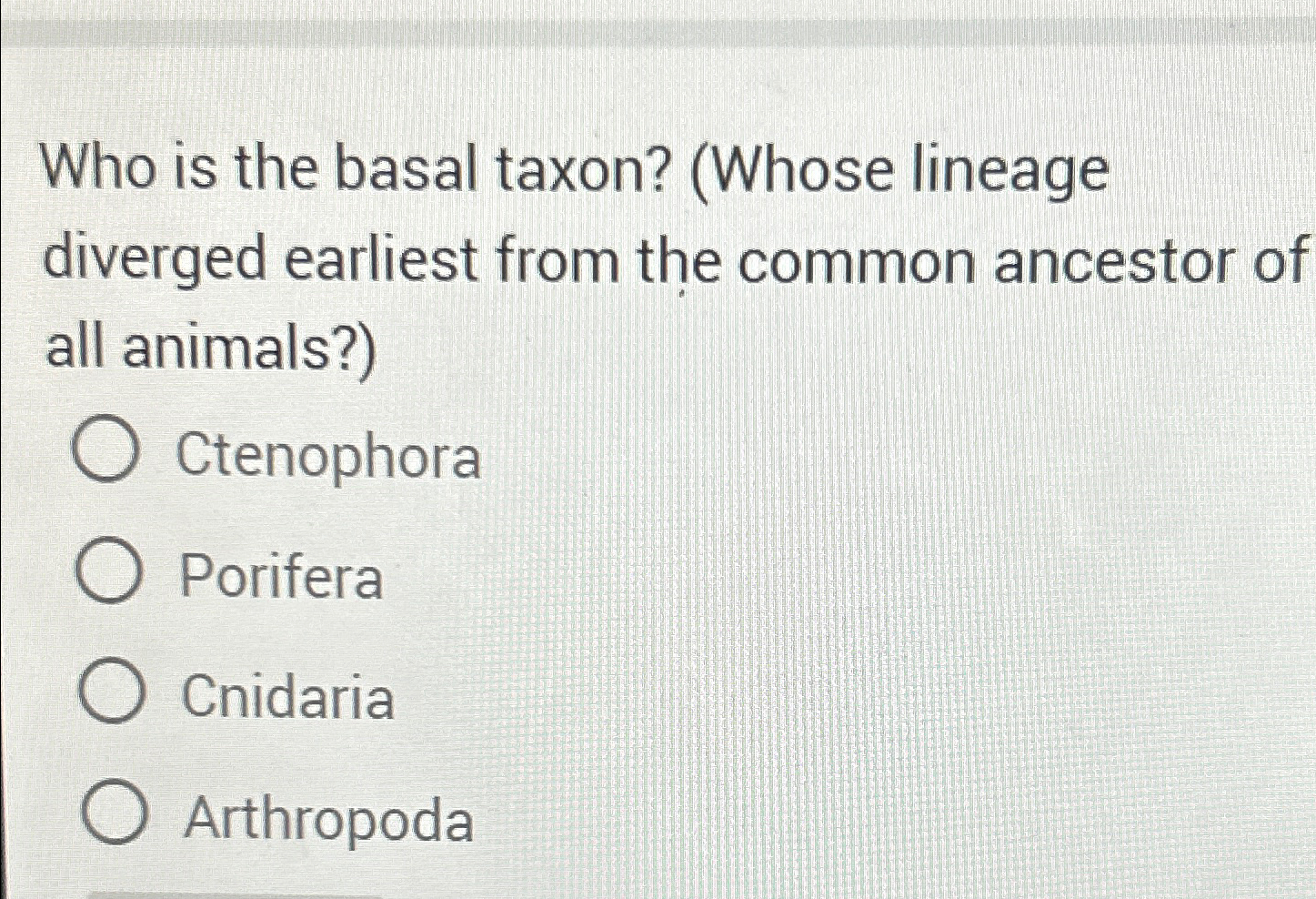 Solved Who is the basal taxon? (Whose lineage diverged | Chegg.com