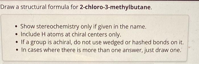 structural formula of 2 chloro 3 methylbutane