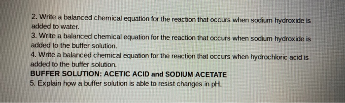 Solved 2. Write a balanced chemical equation for the | Chegg.com