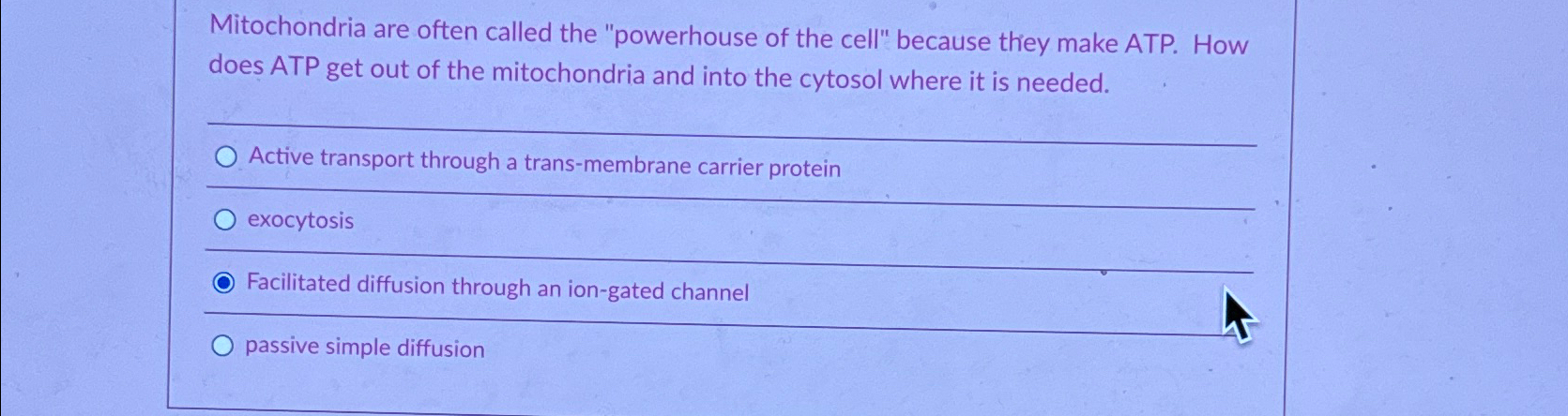 Solved Mitochondria are often called the "powerhouse of the | Chegg.com