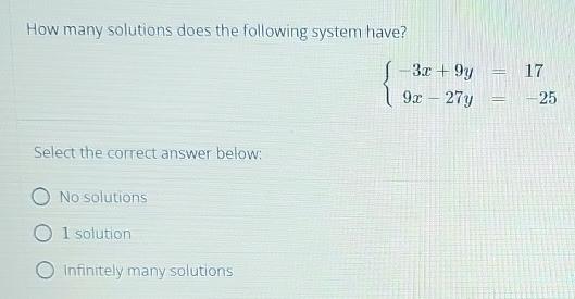 Solved How Many Solutions Does The Following System