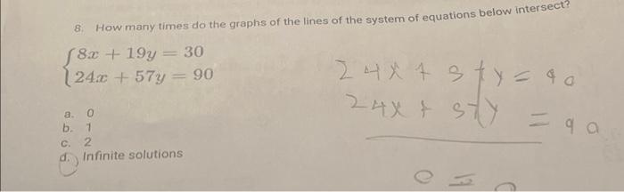 Solved How many times do the graphs of the lines of the | Chegg.com