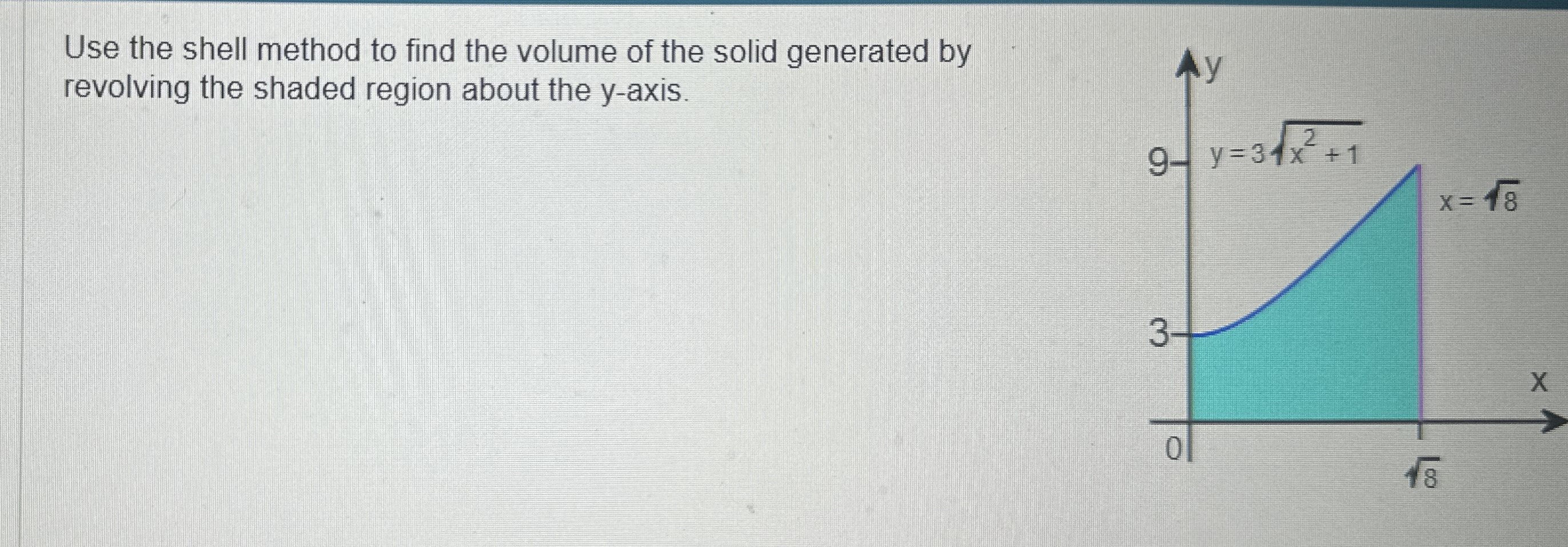 Solved Use the shell method to find the volume of the solid | Chegg.com