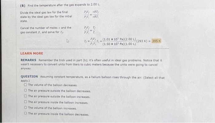 Solved GOAL Use the ideal gas law to analyze a system of | Chegg.com