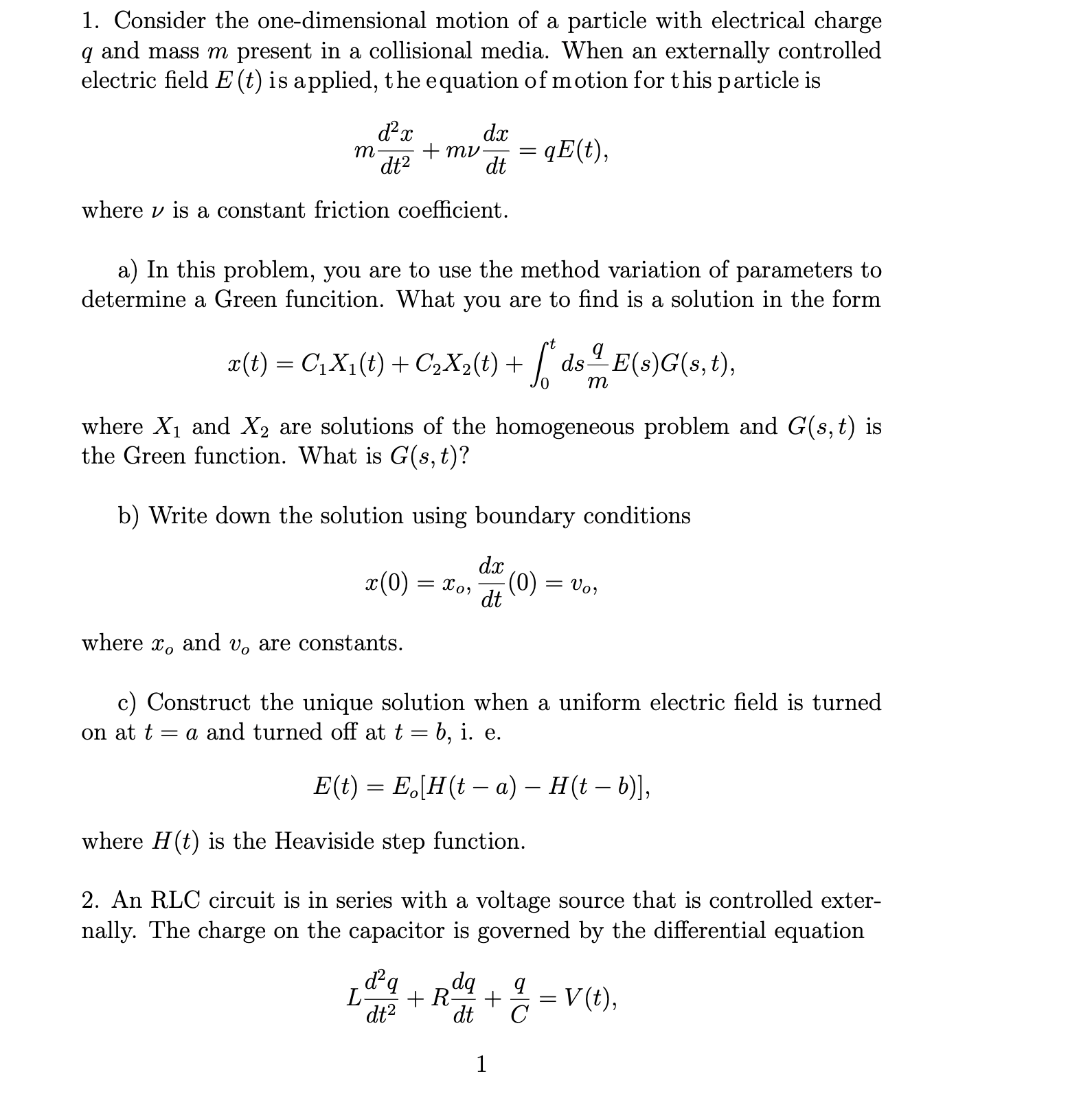 Solved Consider the one-dimensional motion of ﻿a particle | Chegg.com