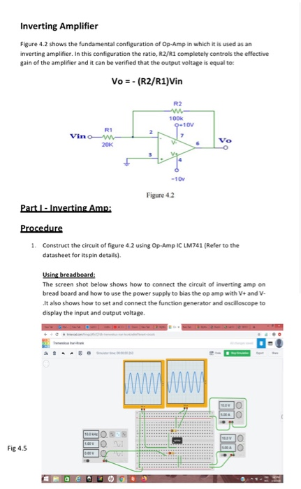 Solved Inverting Amplifier Figure 4.2 shows the fundamental | Chegg.com