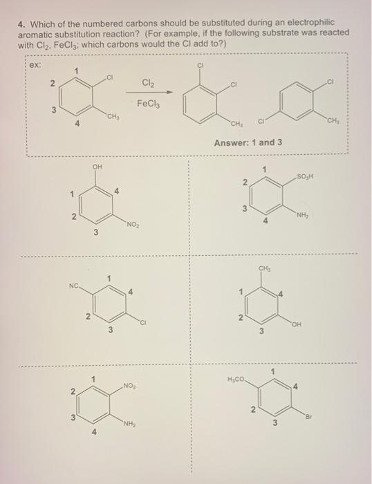 Solved 4. Which of the numbered carbons should be | Chegg.com