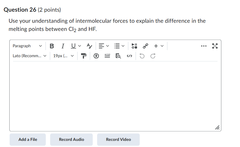 Solved Question 26 (2 ﻿points)Use your understanding of | Chegg.com
