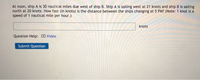 Solved At noon ship A is 30 nautical miles due west of ship