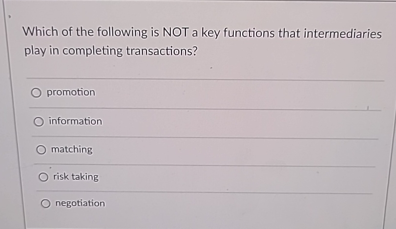 Solved Which of the following is NOT a key functions that | Chegg.com