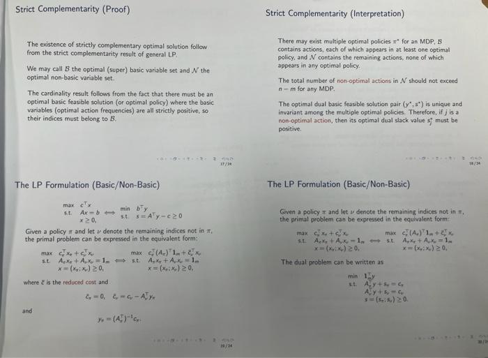 Solved Problem 1 (Strict Complementarity in Linear