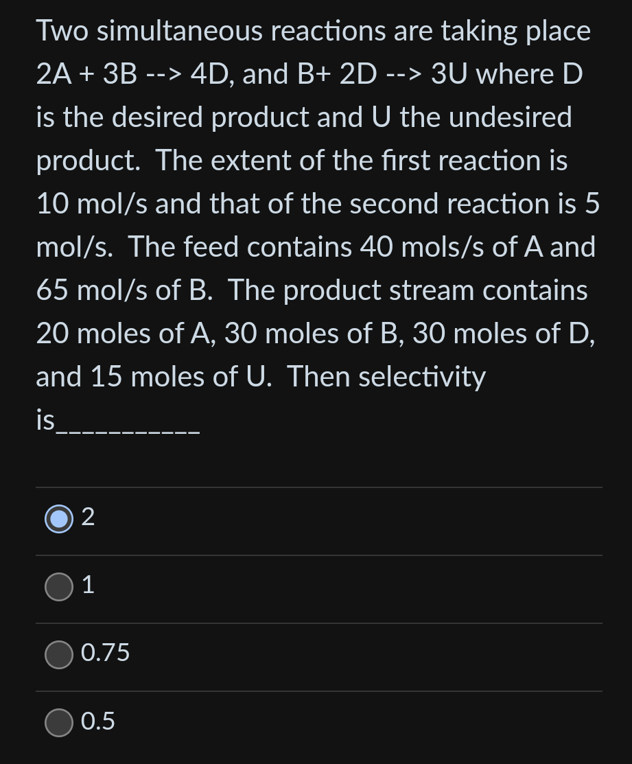 Solved Two simultaneous reactions are taking place | Chegg.com