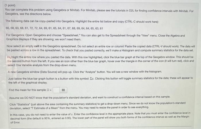 Solved 1 point) You can complete this problem using Geogebra | Chegg.com