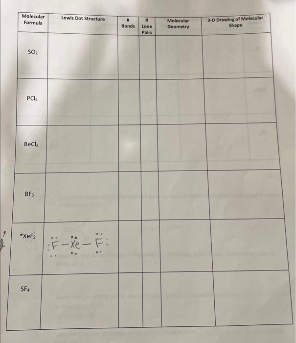 Solved Experiment 9 Molecular Geometries Of Covalent Chegg Com