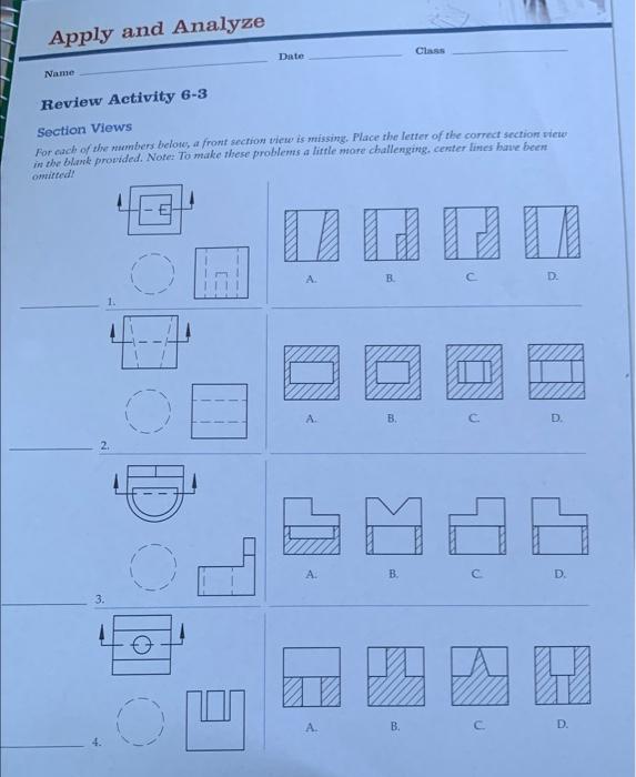 Solved Apply and Analyze Name Date Class Review Activity 6-2 | Chegg.com