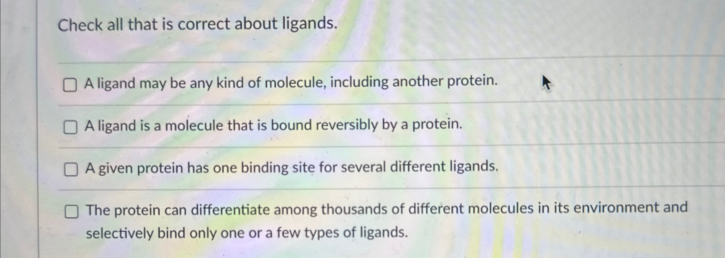 Solved Check all that is correct about ligands.A ligand may | Chegg.com