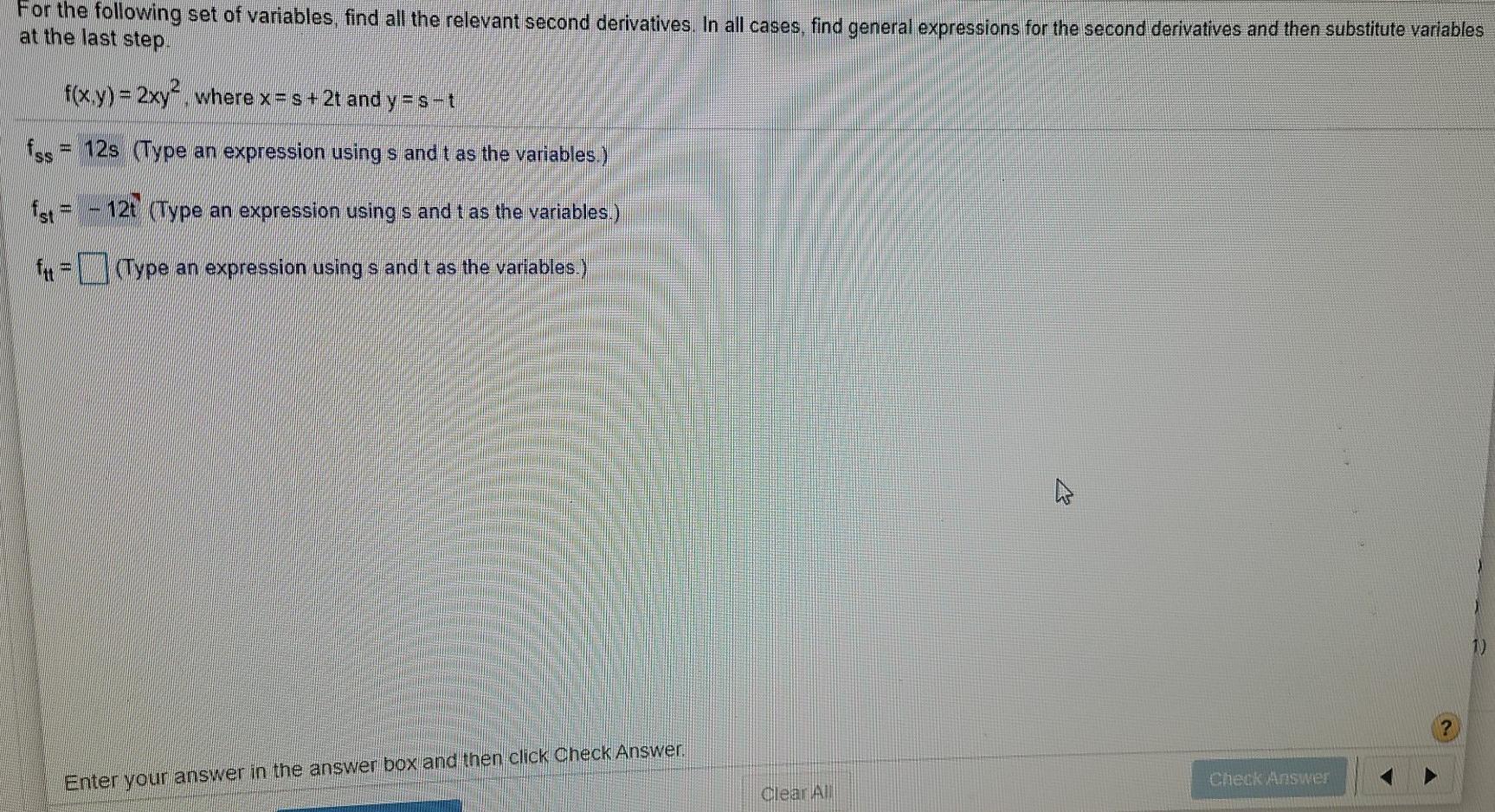 Solved For the following set of variables, find all the | Chegg.com