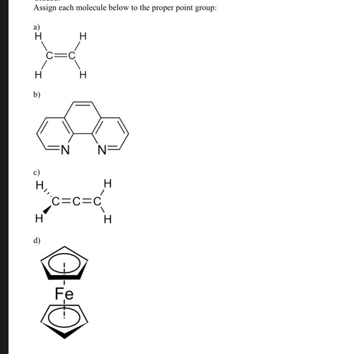 Solved Assign Each Molecule Below To The Proper Point Gro Chegg Com