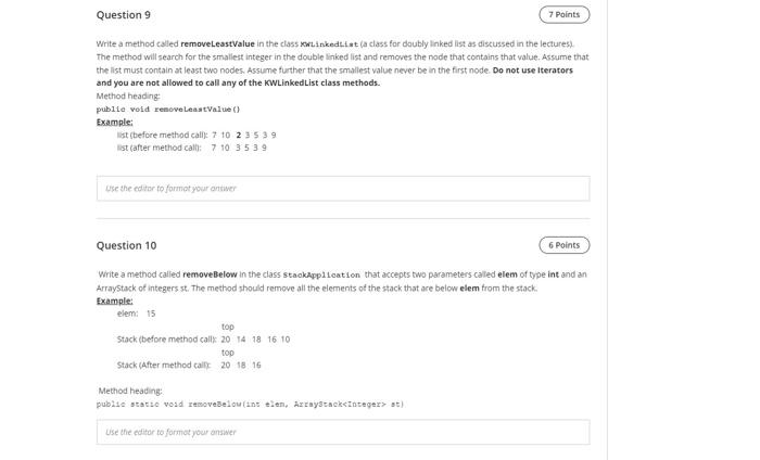 Solved Question 9 7 Points Write a method called | Chegg.com