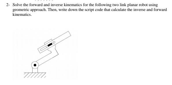 2. Solve the forward and inverse kinematics for the | Chegg.com