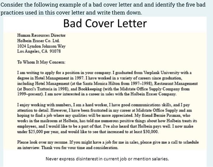 cover letters good or bad