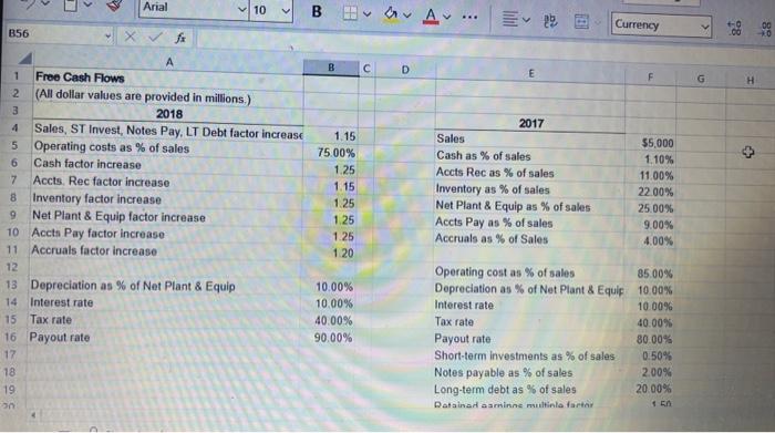 E19 ×fx Long-term debt aş \% sales54 55 FORMULAS 56. | Chegg.com