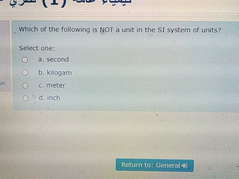 Which of the following is not a unit used in the SI system?