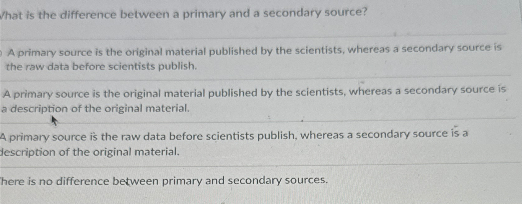 Solved What is the difference between a primary and a