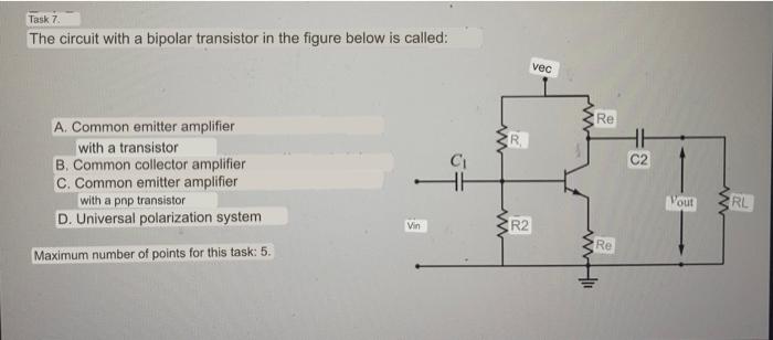 Solved The circuit with a bipolar transistor in the figure | Chegg.com
