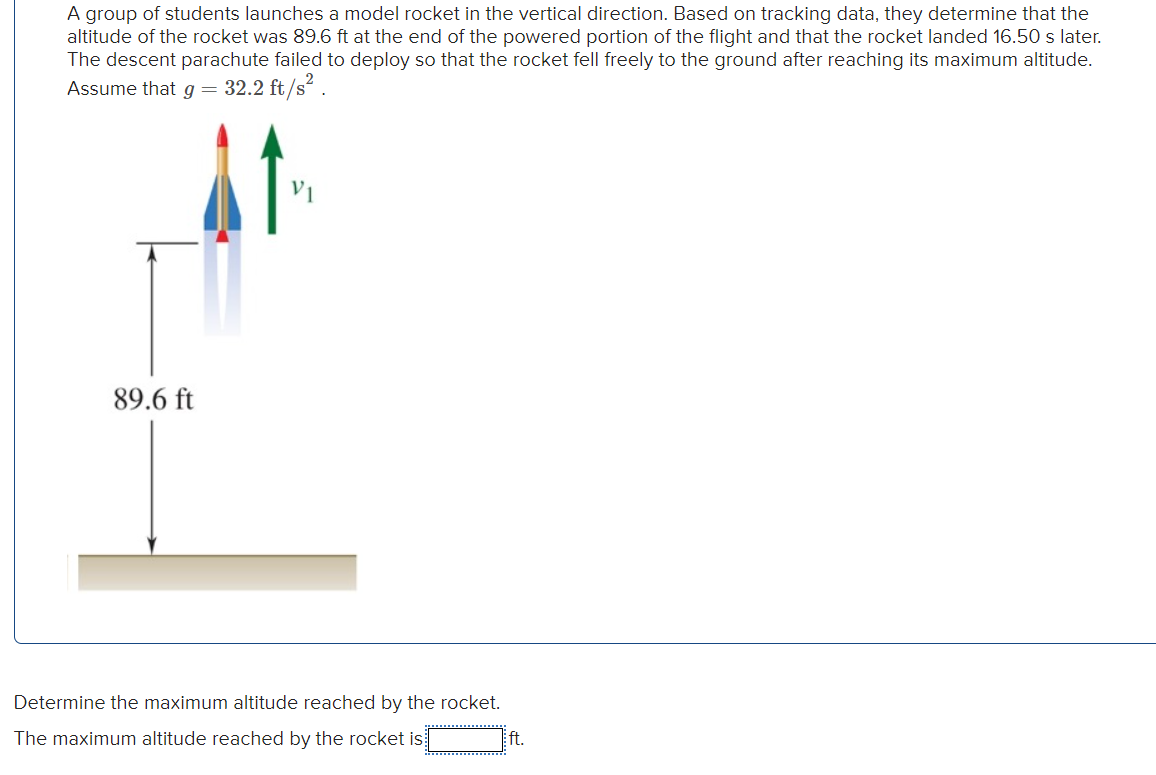 Solved A group of students launches a model rocket in the | Chegg.com