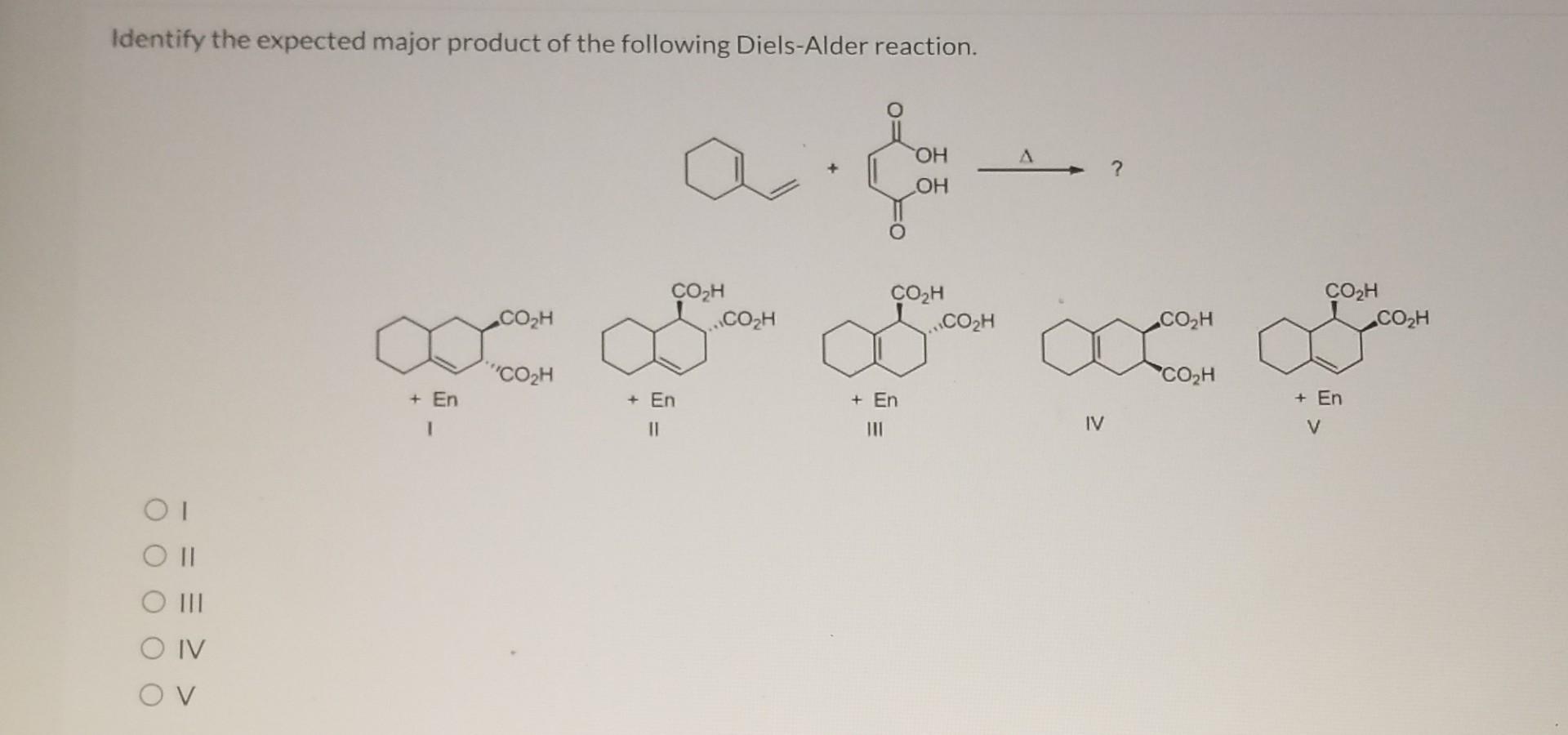 Solved Identify The Expected Major Product Of The Following Chegg Com