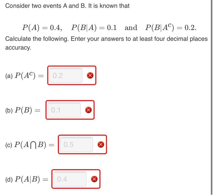 Solved Consider Two Events A And B. It Is Known That P(A) = | Chegg.com