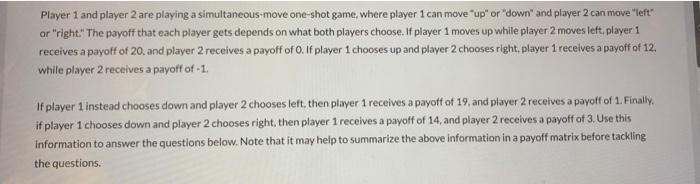 Solved Player 1 and player 2 are playing a simultaneous-move | Chegg.com