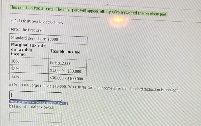 Solved This question has 3 parts. The next part will appear | Chegg.com