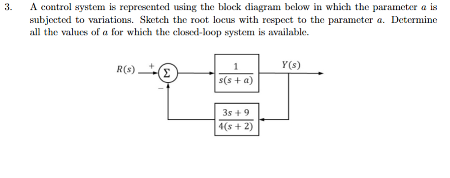 Solved 3. ﻿A control system is represented using the block | Chegg.com