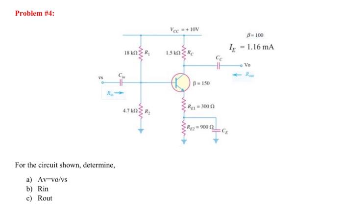 Solved Problem \#1: For The Circuit Shown, Determine, A) | Chegg.com ...