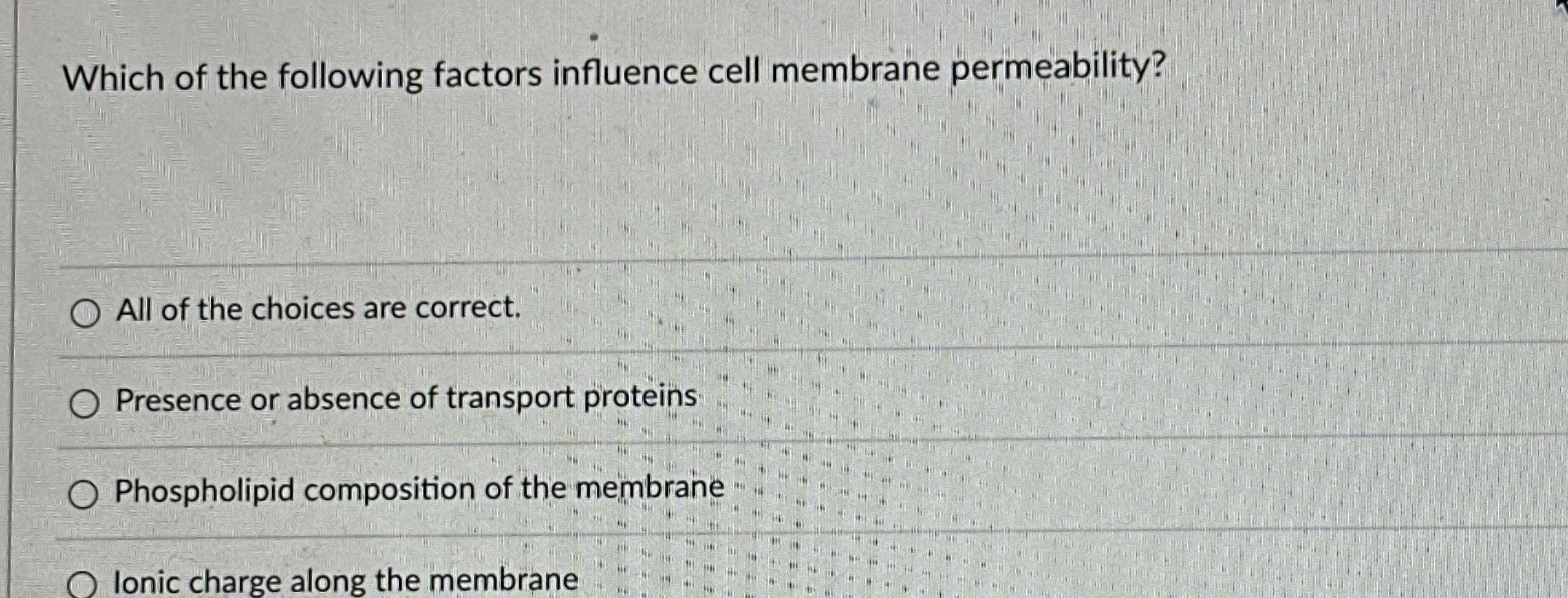 Solved Which of the following factors influence cell | Chegg.com