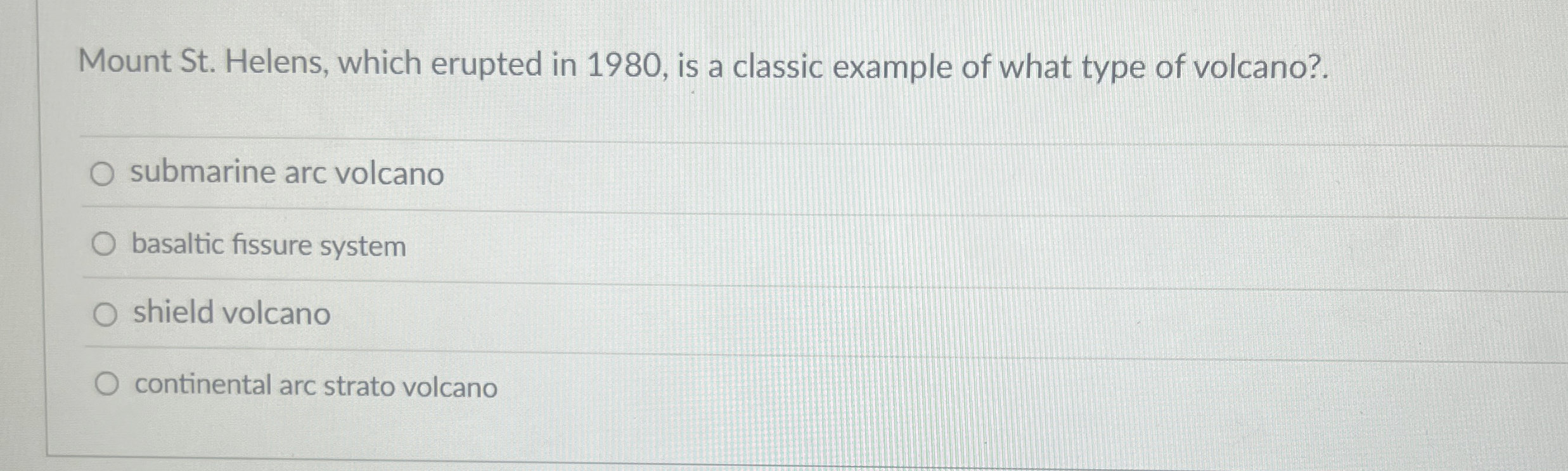 Solved Mount St. ﻿Helens, which erupted in 1980, ﻿is a