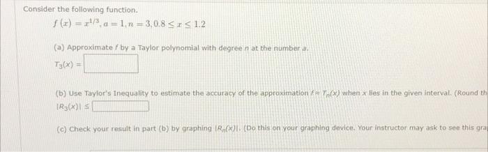 Solved Consider the following function. } (x) = 1/3 | Chegg.com