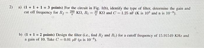 Solved (b) Problem \# 2)a) (1+1+1=3 Points) For The Circuit | Chegg.com