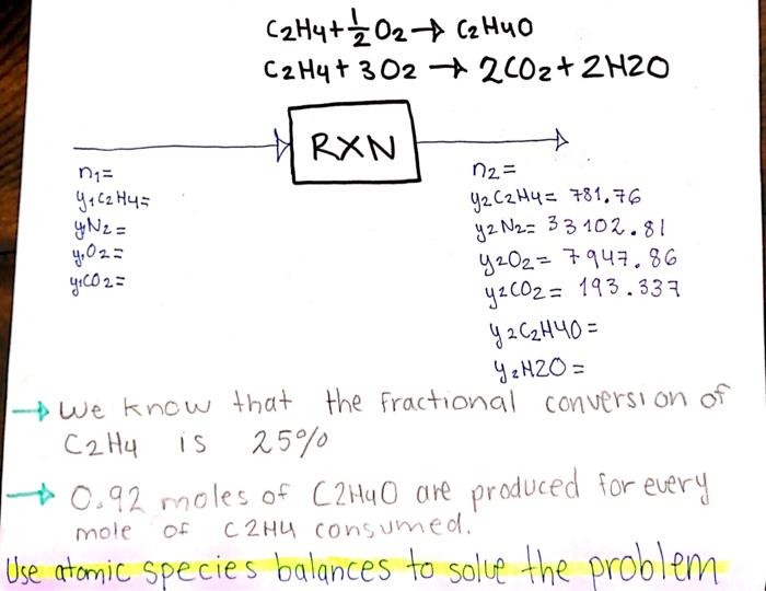 Solved C2H4 1 2O2 Ca Huo C2H4 302 2002 2H2O RON nia