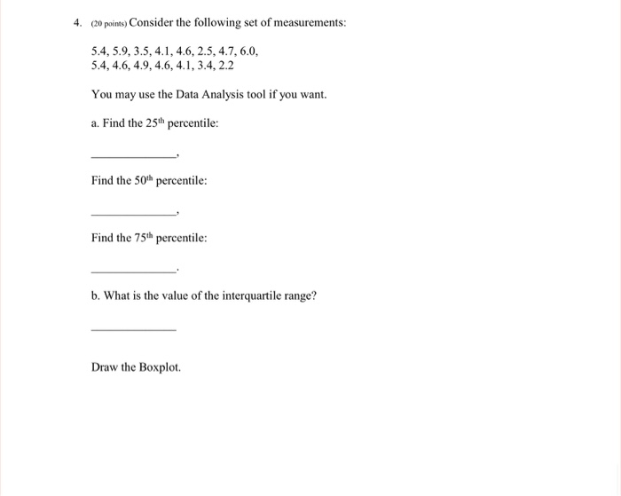 Solved 4. (20 points) Consider the following set of | Chegg.com