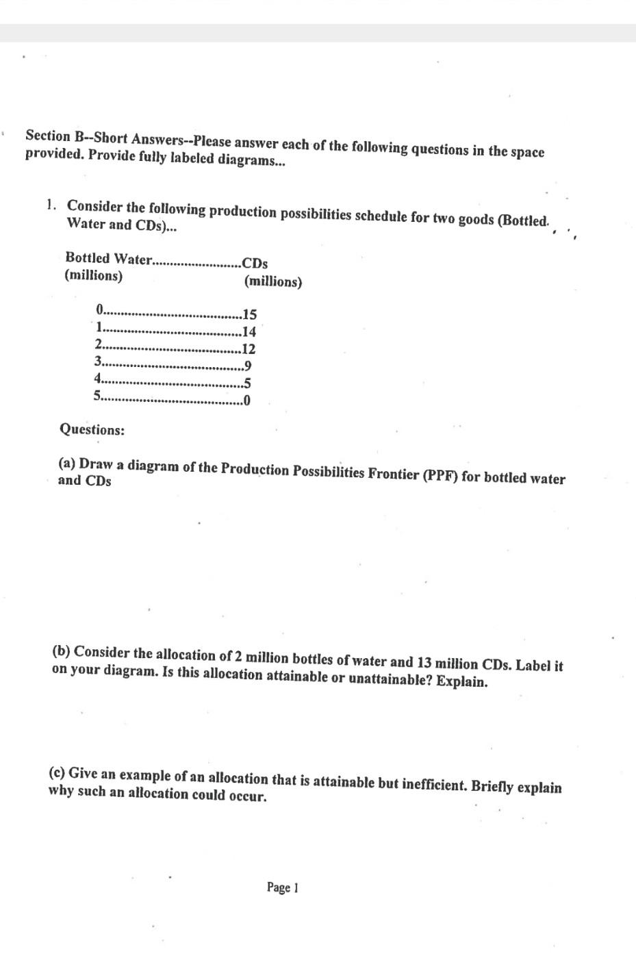 Solved Section B--Short Answers--Please Answer Each Of The | Chegg.com