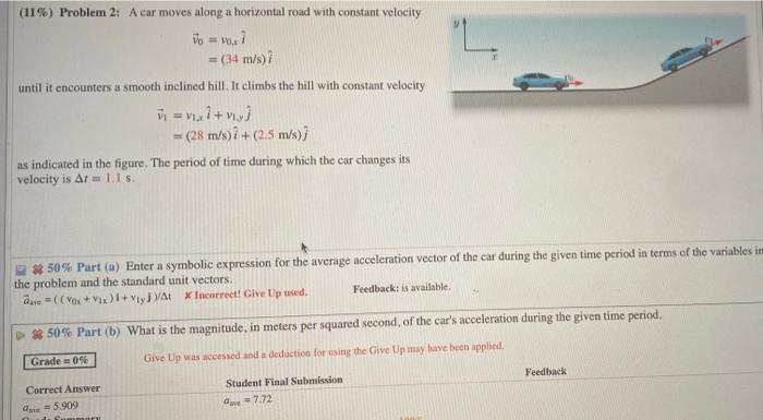solved-11-problem-2-a-car-moves-along-a-horizontal-road-chegg