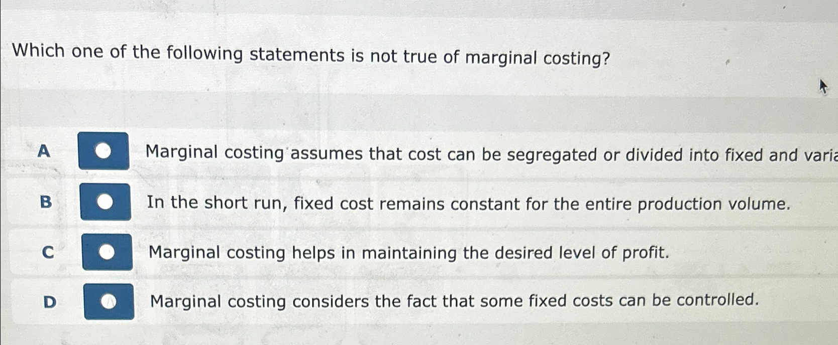 Solved Which one of the following statements is not true of | Chegg.com
